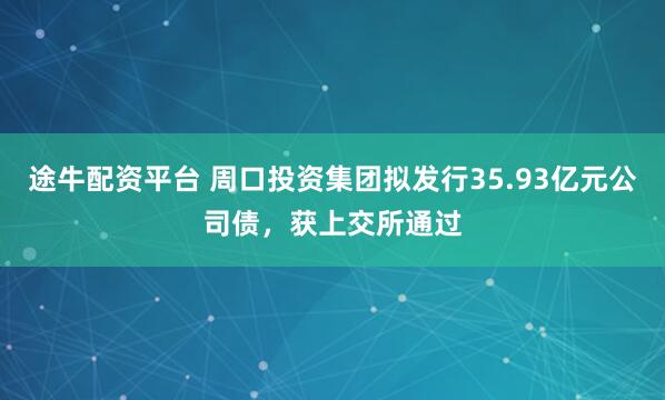 途牛配资平台 周口投资集团拟发行35.93亿元公司债，获上交所通过