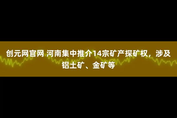 创元网官网 河南集中推介14宗矿产探矿权，涉及铝土矿、金矿等